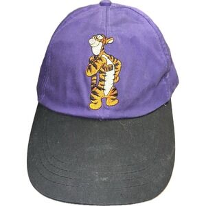 Vintage Winnie The Pooh Purple Black Hat‎ Tigger Stretch Fit One Size Fits All